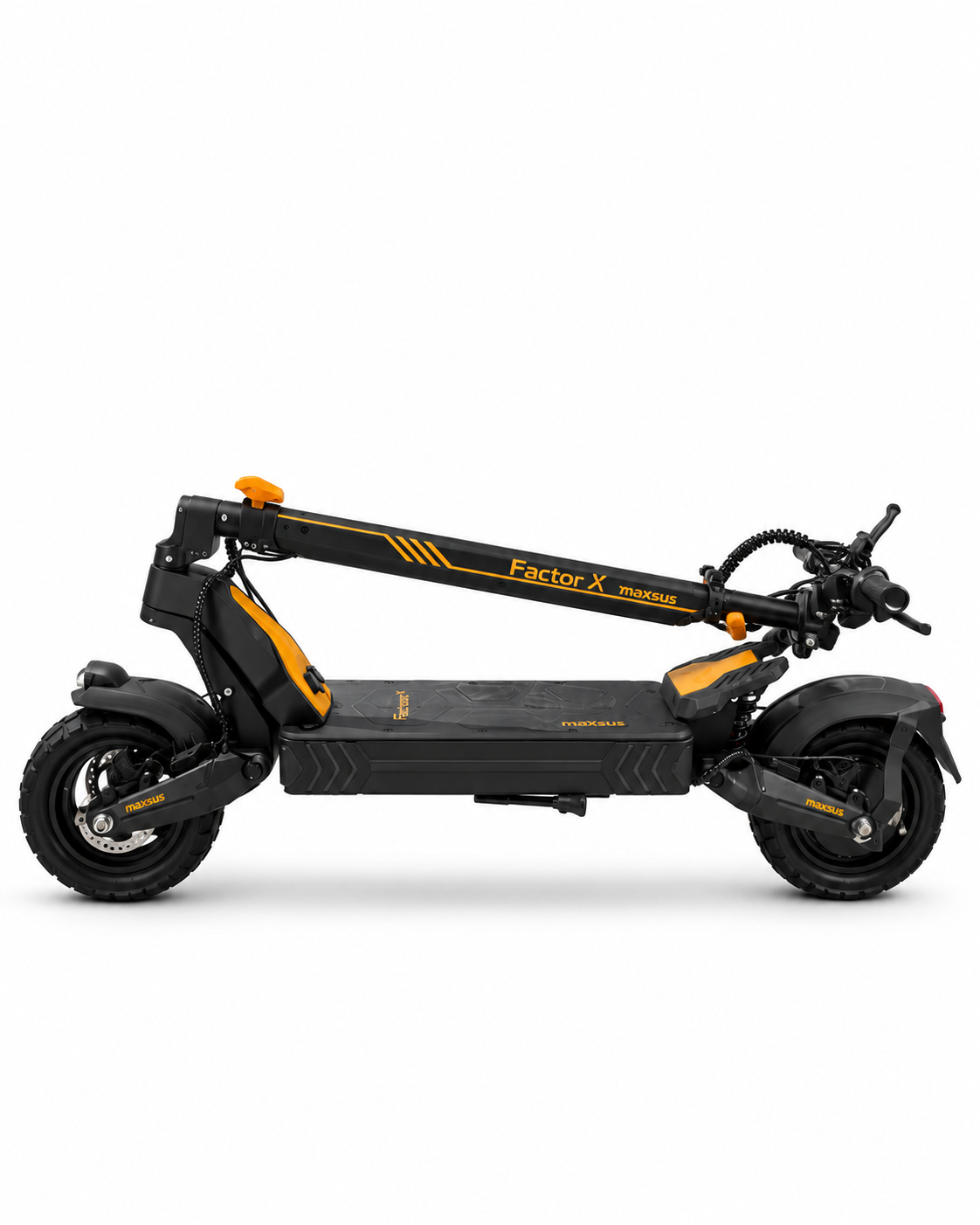 Folded Black and Yellow E-Scooter