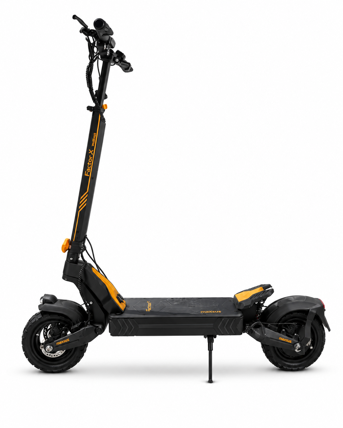 Rugged Black-and-Amber Electric Scooter